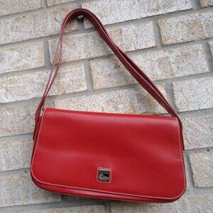 Dooney Bourke Vtg red leather crossbody shoulder bag.
